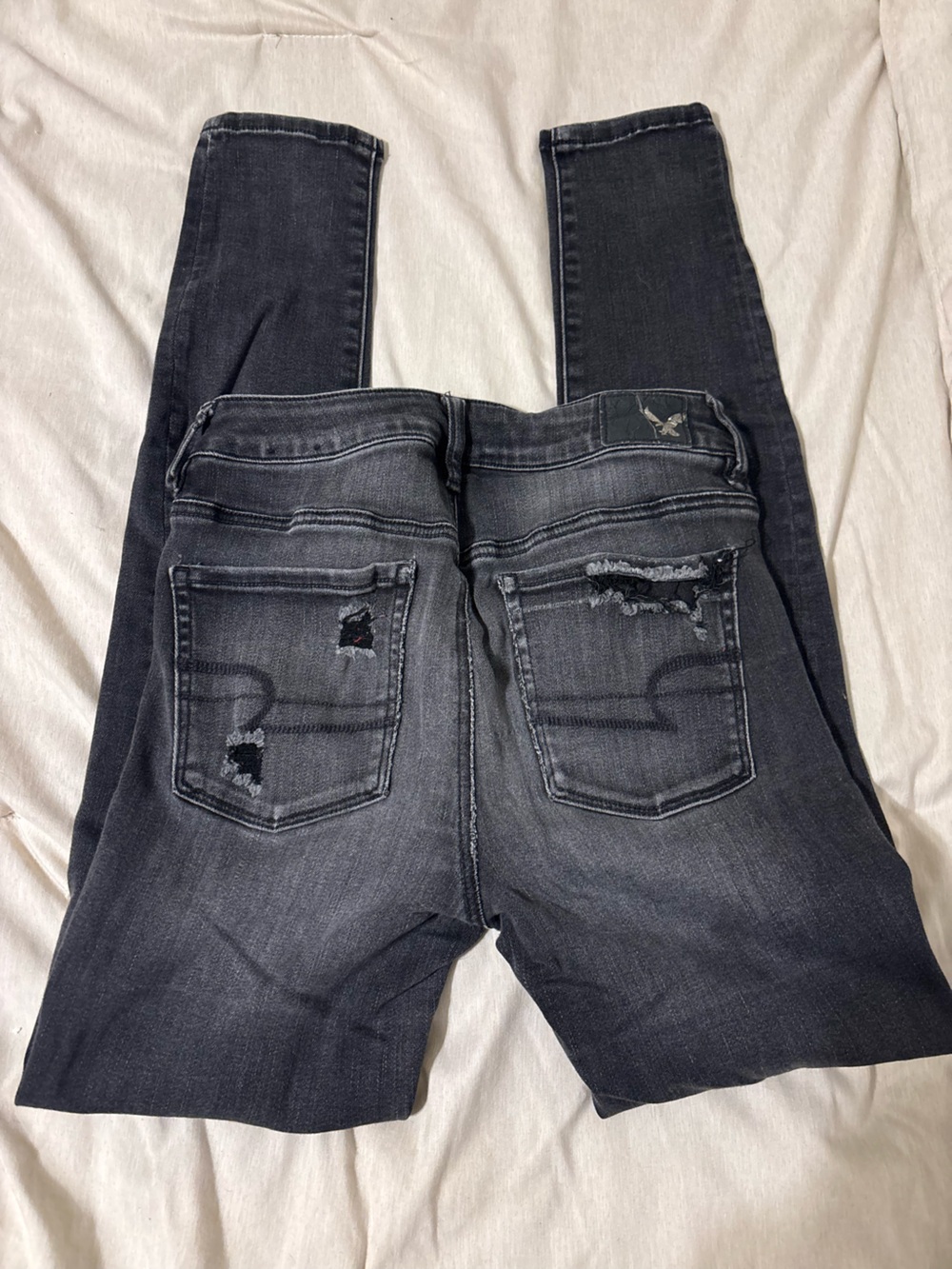 American Eagle Outfitters Women's Skinny Black Distressed Jeans